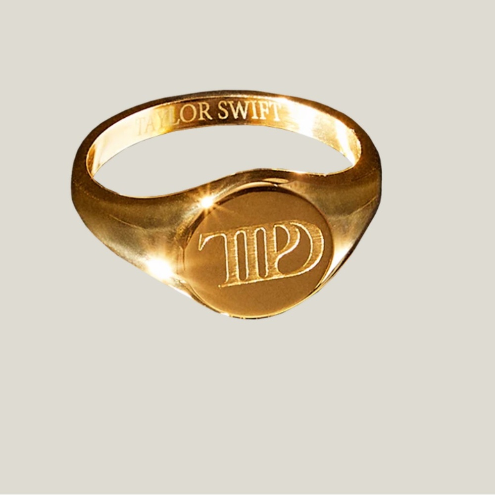 Taylor Swift TTPD Gold Monogrammed Ring